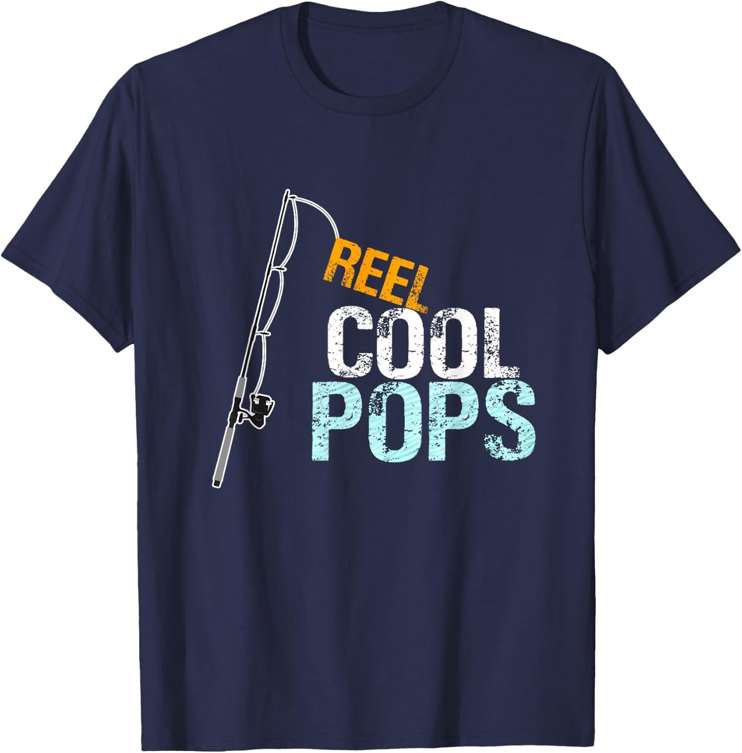 Pops Gift from Granddaughter Grandson Reel Cool Pops T-Shirt - T-Shirt | Navy