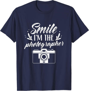 Smile I'm The Photographer Photographers Photography Camera T-Shirt - T-Shirt | Navy