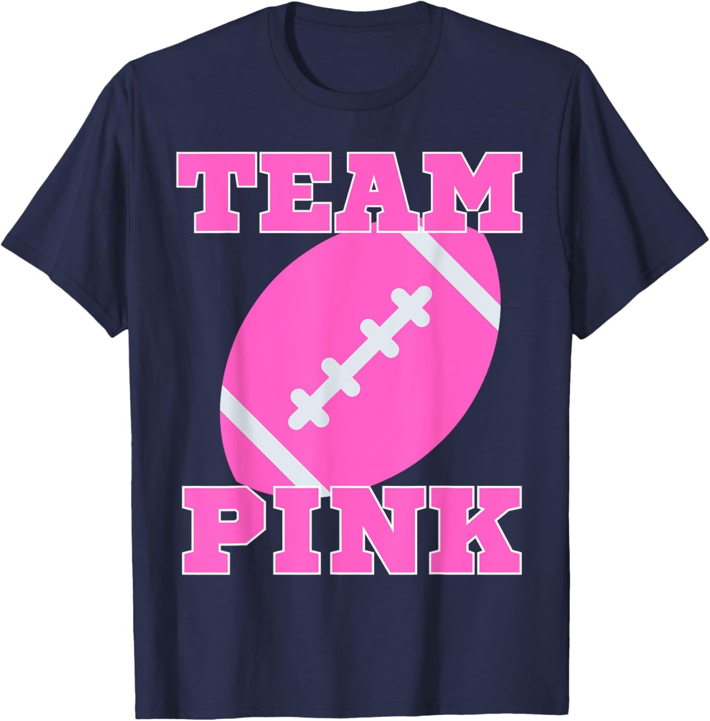 Gender Reveal TEAM GIRL Football T-Shirt - T-Shirt | Navy
