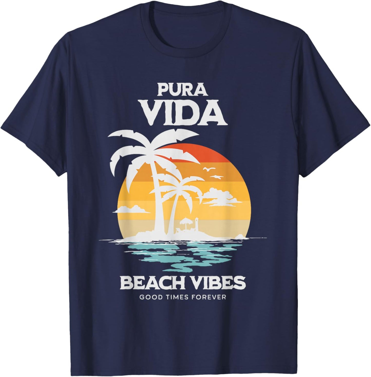 Pura Vida Surfing, Costa Rica, Surfing Pura Vida T-Shirt - T-Shirt | Navy