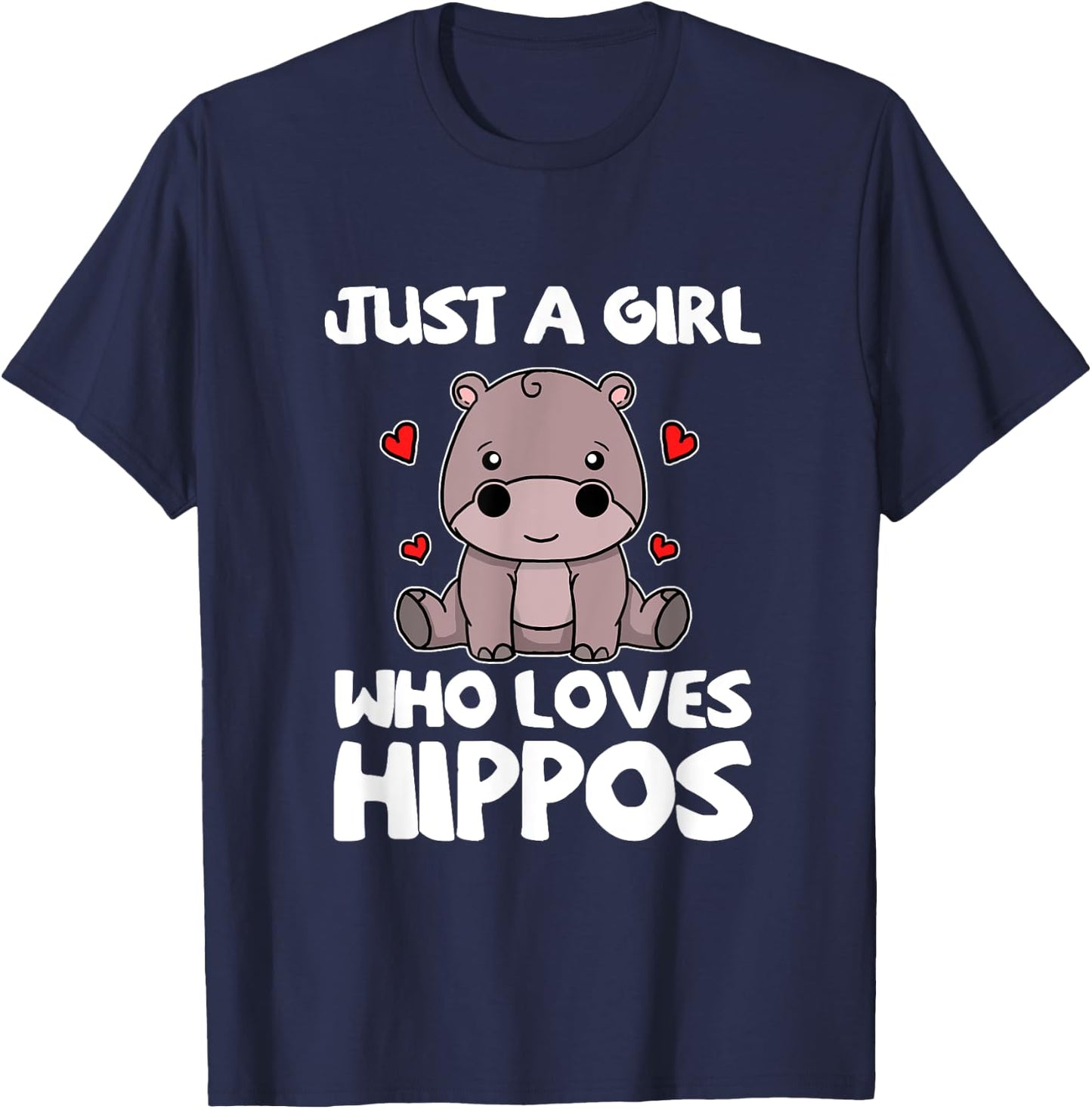 Just A Girl Who Loves Hippos Hippo Costume T-Shirt - T-Shirt | Navy