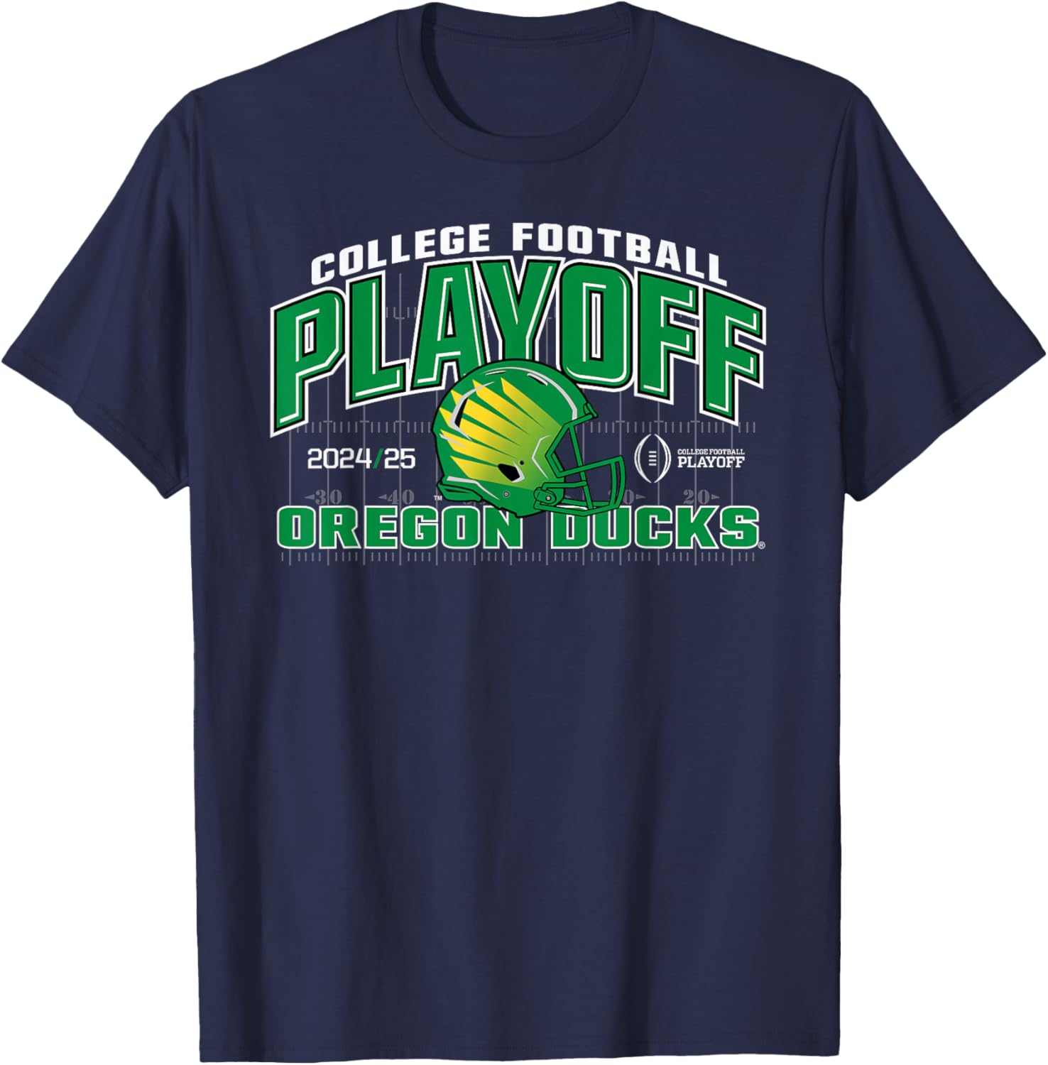 Elite Authentics Oregon Ducks -Adult College Football Playoff CFP 2024-2025 - Black, Short Sleeve, , Straight Fit, Adult Size 6/7 T-Shirt - T-Shirt | Navy