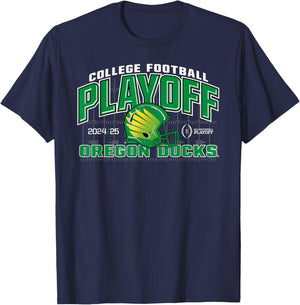 Elite Authentics Oregon Ducks -Adult College Football Playoff CFP 2024-2025 - Black, Short Sleeve, , Straight Fit, Adult Size 6/7 T-Shirt - T-Shirt | Navy