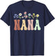 Nana Gifts Women Wildflower Floral Design Nana T-Shirt - T-Shirt | Navy