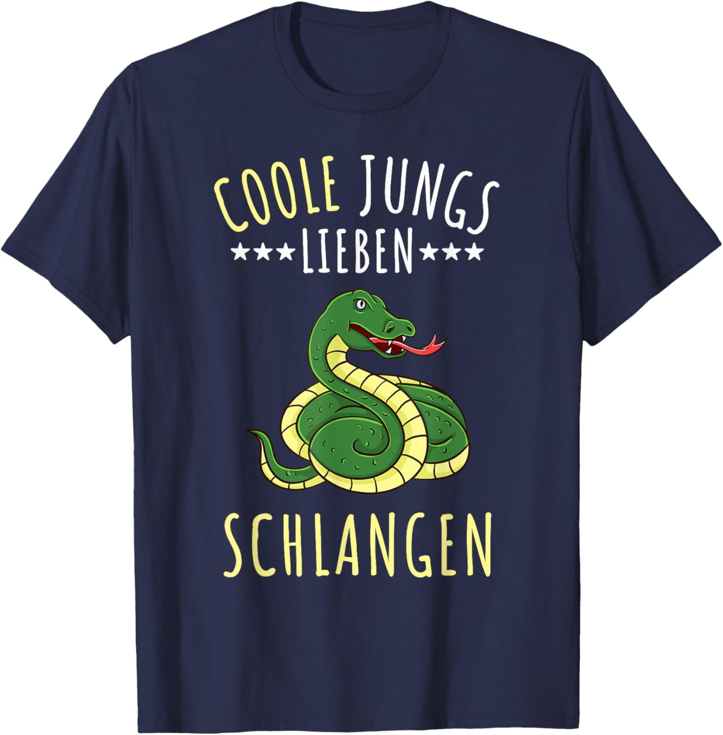 Coole Jungs lieben Schlangen Geschenk T-Shirt - T-Shirt | Navy
