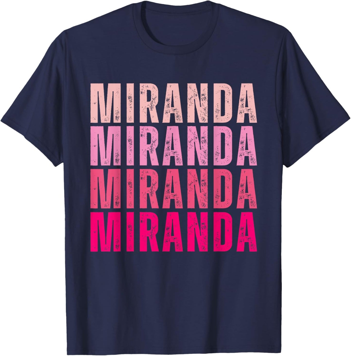 Miranda Personalized Name I Love Miranda Vintage T-Shirt - T-Shirt | Navy