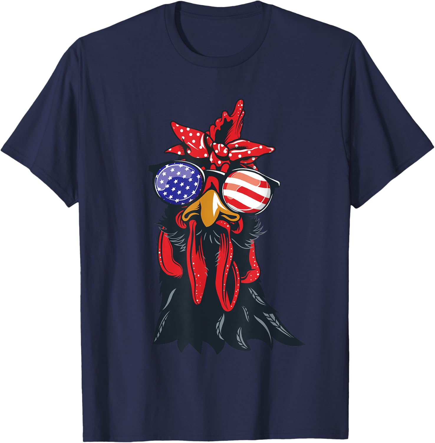Chicken 4th of July Shirt Chicken-Lover American USA Flag T-Shirt - T-Shirt | Navy