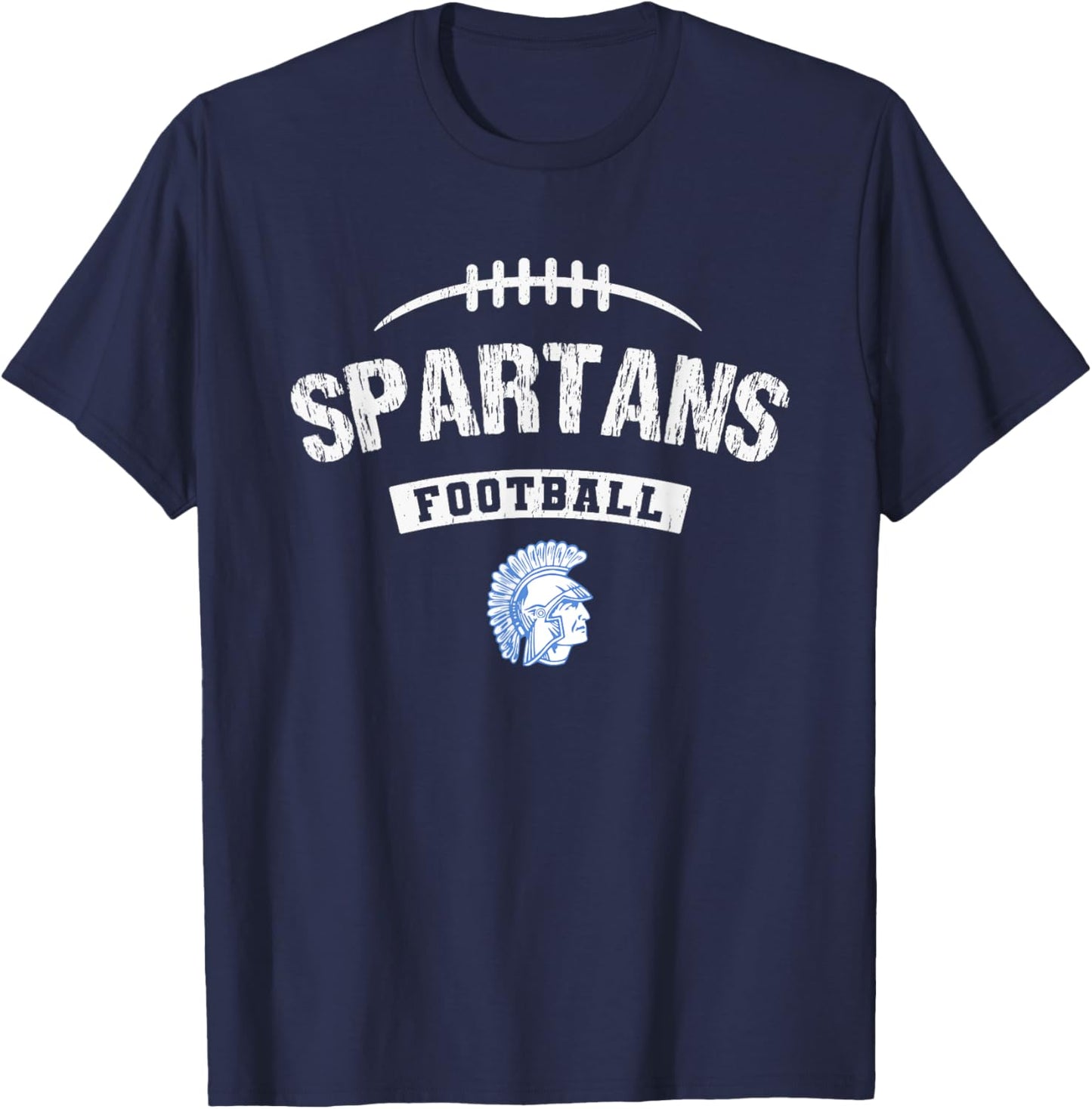 Lake Forest Spartans Logo Football Distressed HS T-Shirt - T-Shirt | Navy
