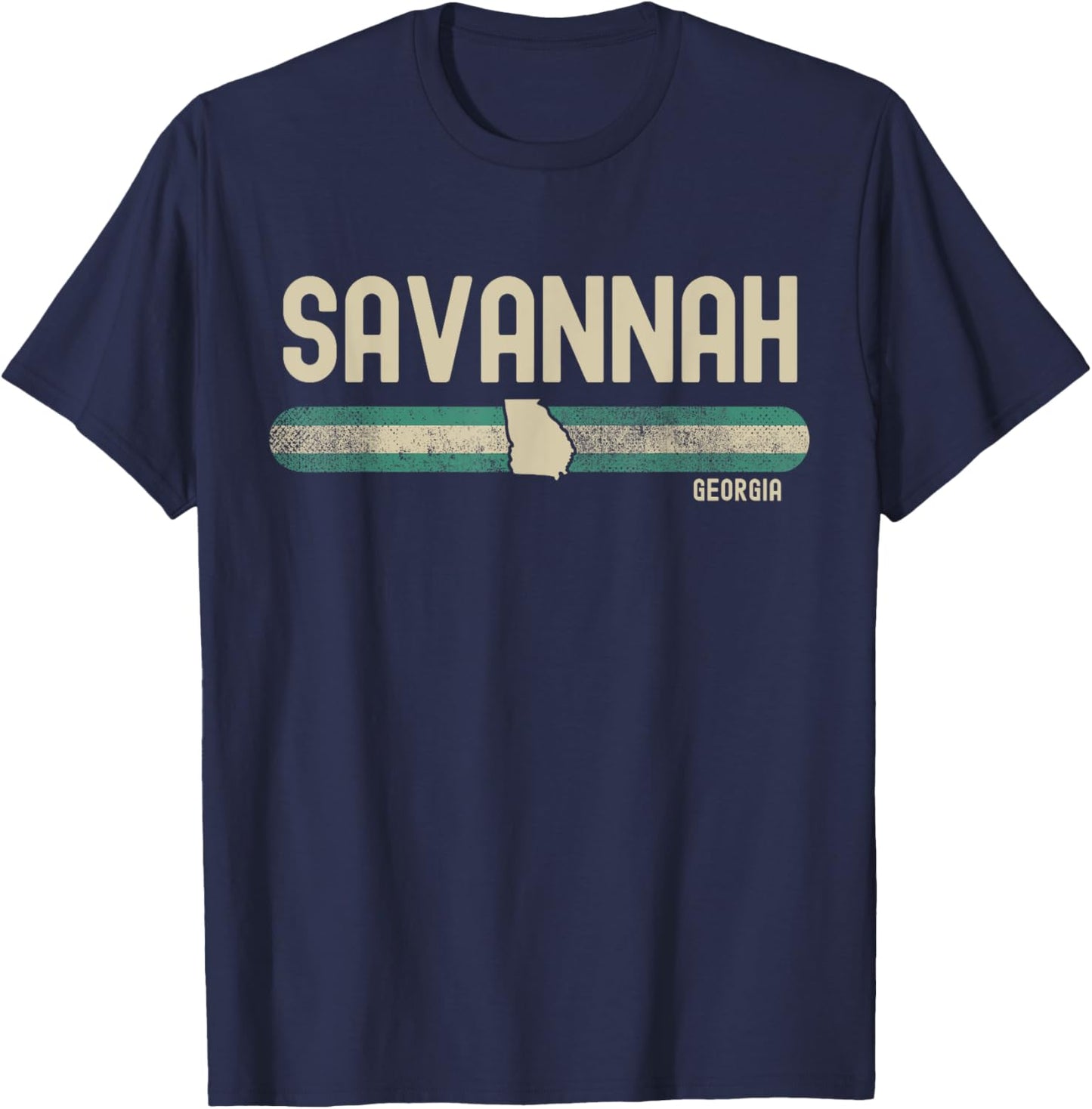 Savannah GA | Georgia | Travel & 80s Style T-Shirt - T-Shirt | Navy