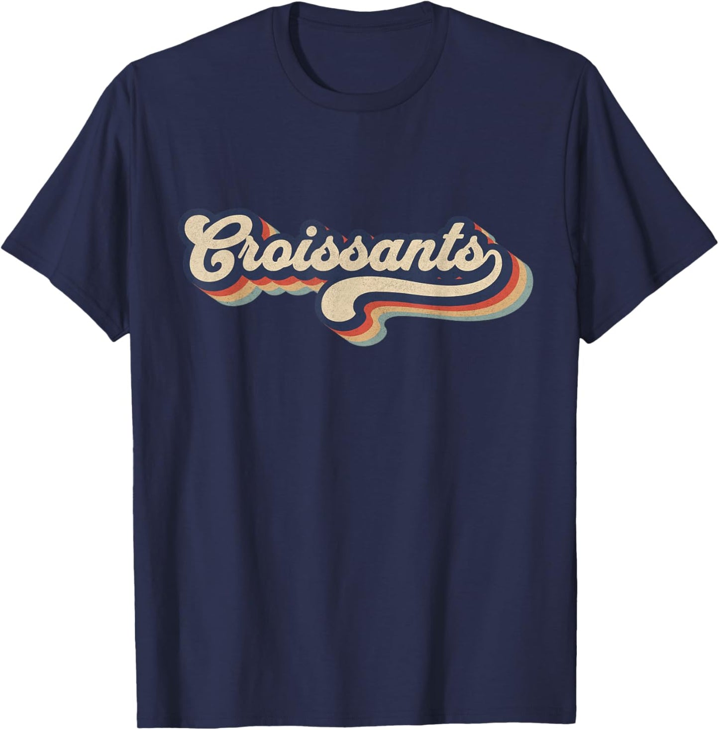Retro Vintage Croissants - Baking Lover Croissants Lover T-Shirt - T-Shirt | Navy