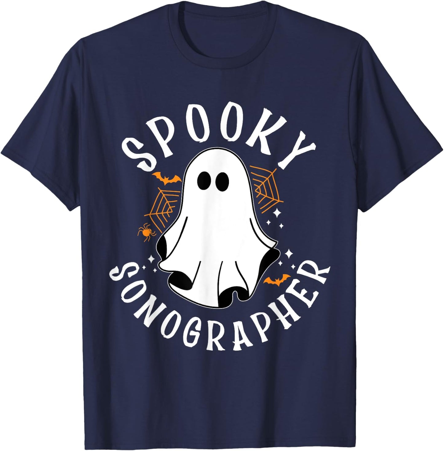 Spooky Sonographer, Halloween Sonography, Ultrasound Tech T-Shirt - T-Shirt | Navy