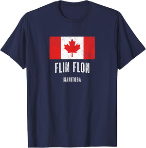 City of Flin Flon - CANADA | CANADIAN Flag Novelty Merch T-Shirt - T-Shirt | Navy