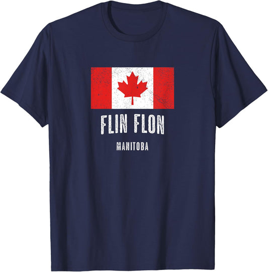 City of Flin Flon - CANADA | CANADIAN Flag Novelty Merch T-Shirt - T-Shirt | Navy