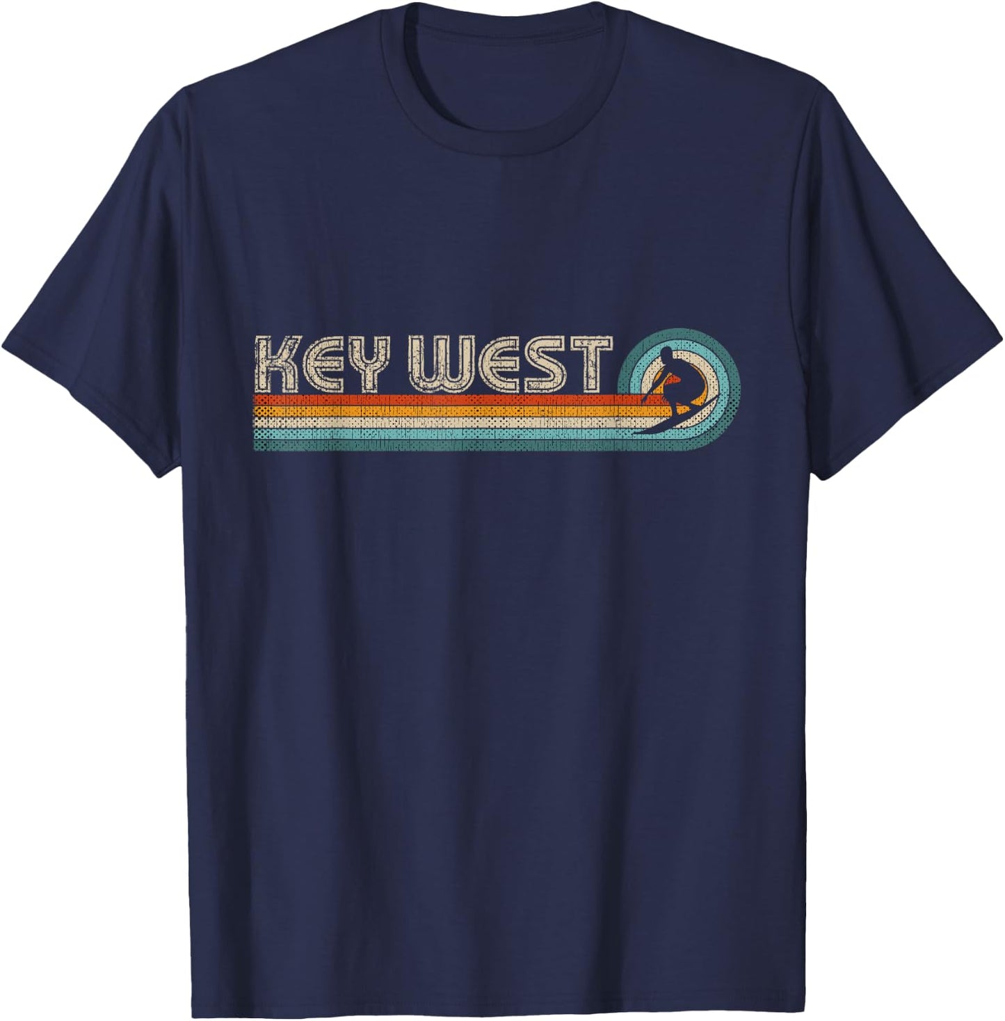 Retro Key West Florida Surfing Key West T-Shirt - T-Shirt | Navy