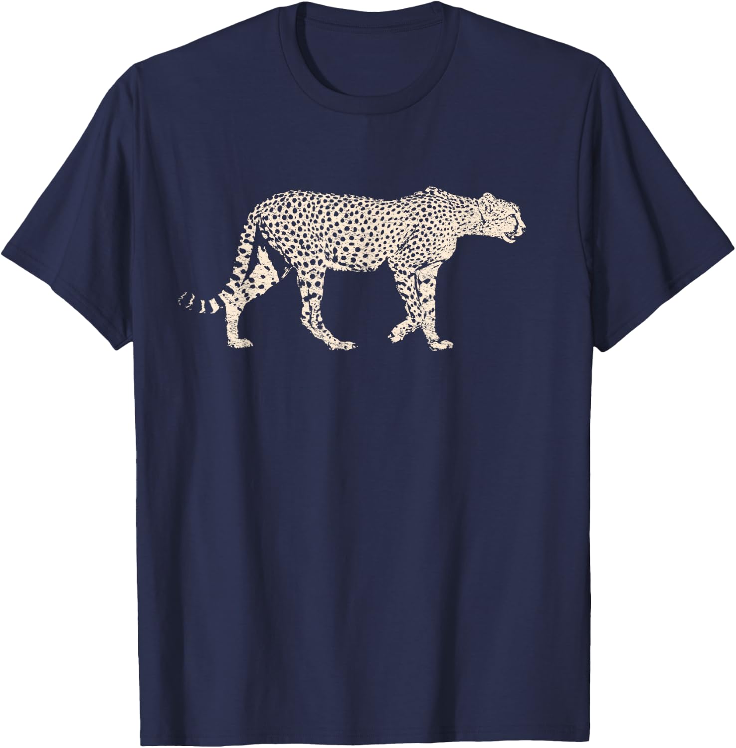 Cheetah , Cheetah on the Hunt T-Shirt - T-Shirt | Navy