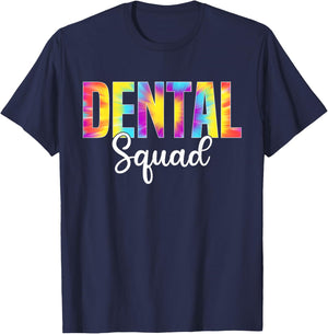Dental Squad Dentist Dental Assistant Tie Dye Design T-Shirt - T-Shirt | Navy