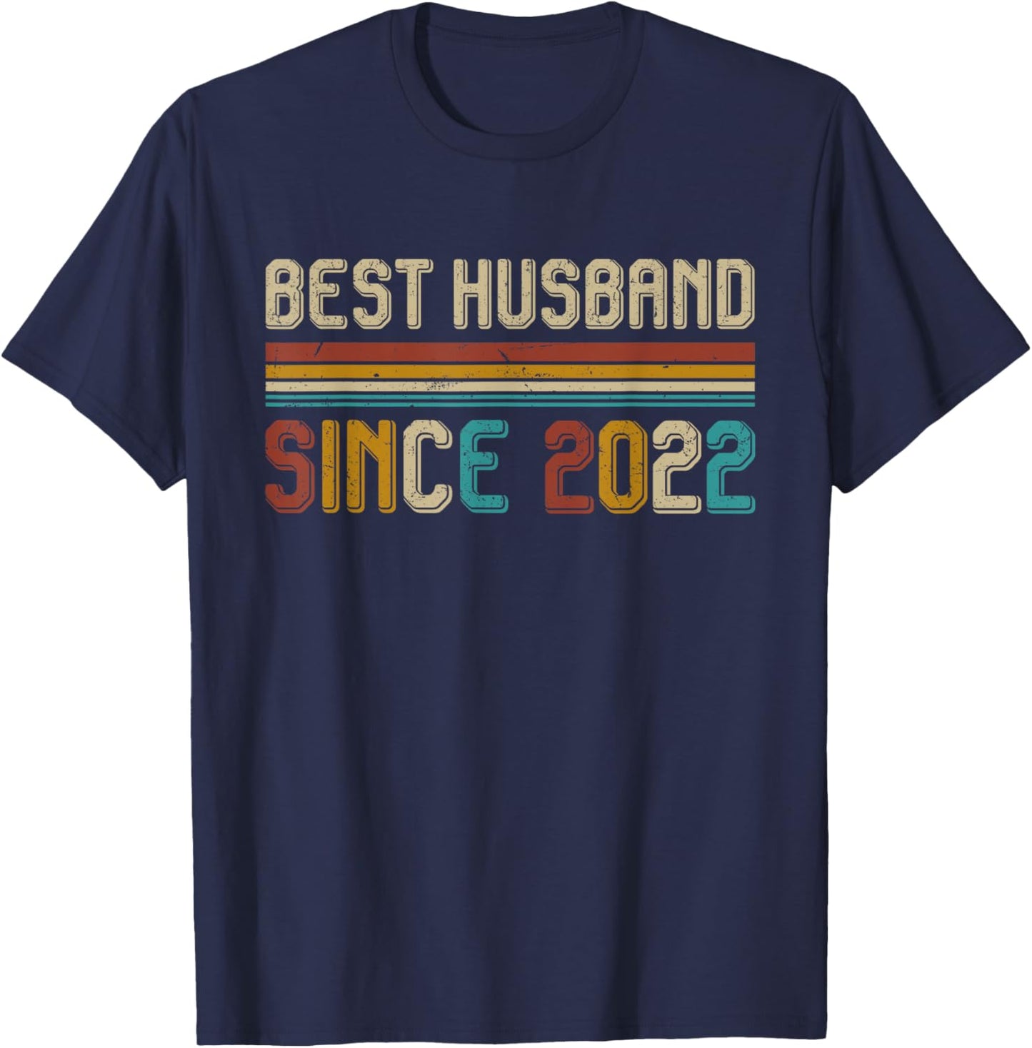 3rd Wedding Anniversary - Best Husband Since 2022 T-Shirt - T-Shirt | Navy