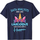 Data Analyst Statistician Consultant Charts Data Unicorn T-Shirt - T-Shirt | Navy