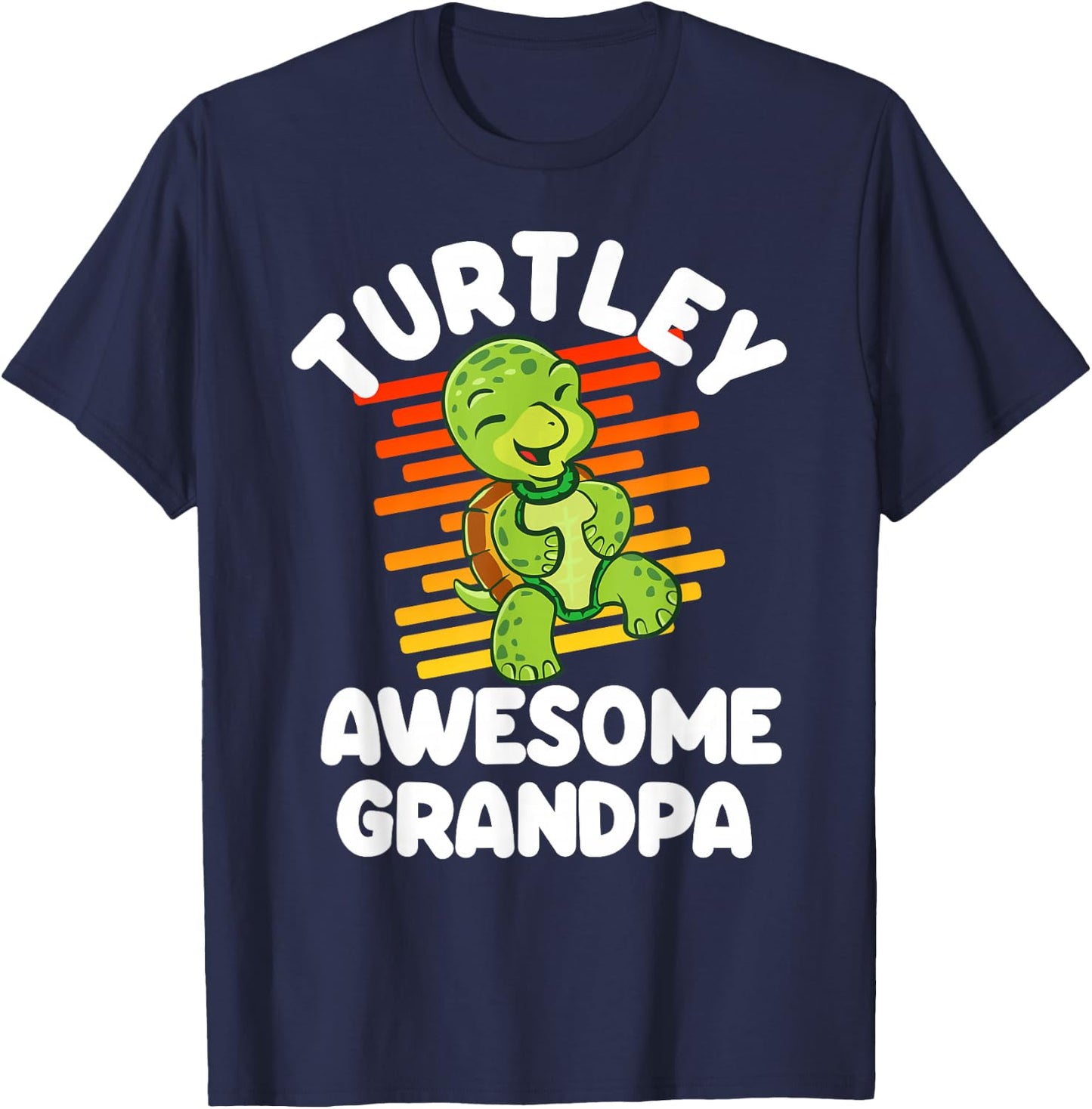 Turtley Awesome Grandpa Cute Turtle Totally Awesome Gift T-Shirt - T-Shirt | Navy
