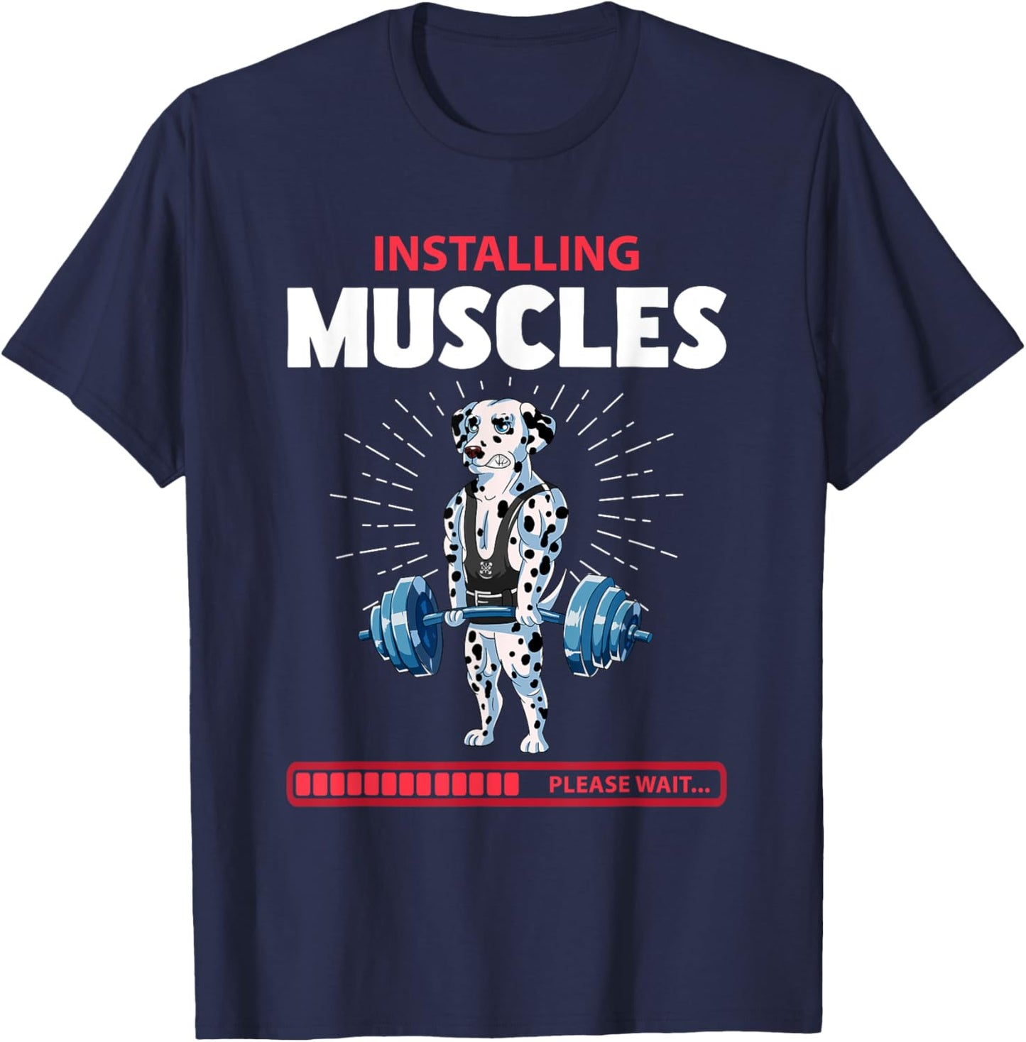 Dalmatian Deadlift Fitness Gym Weightlifting T-Shirt - T-Shirt | Navy