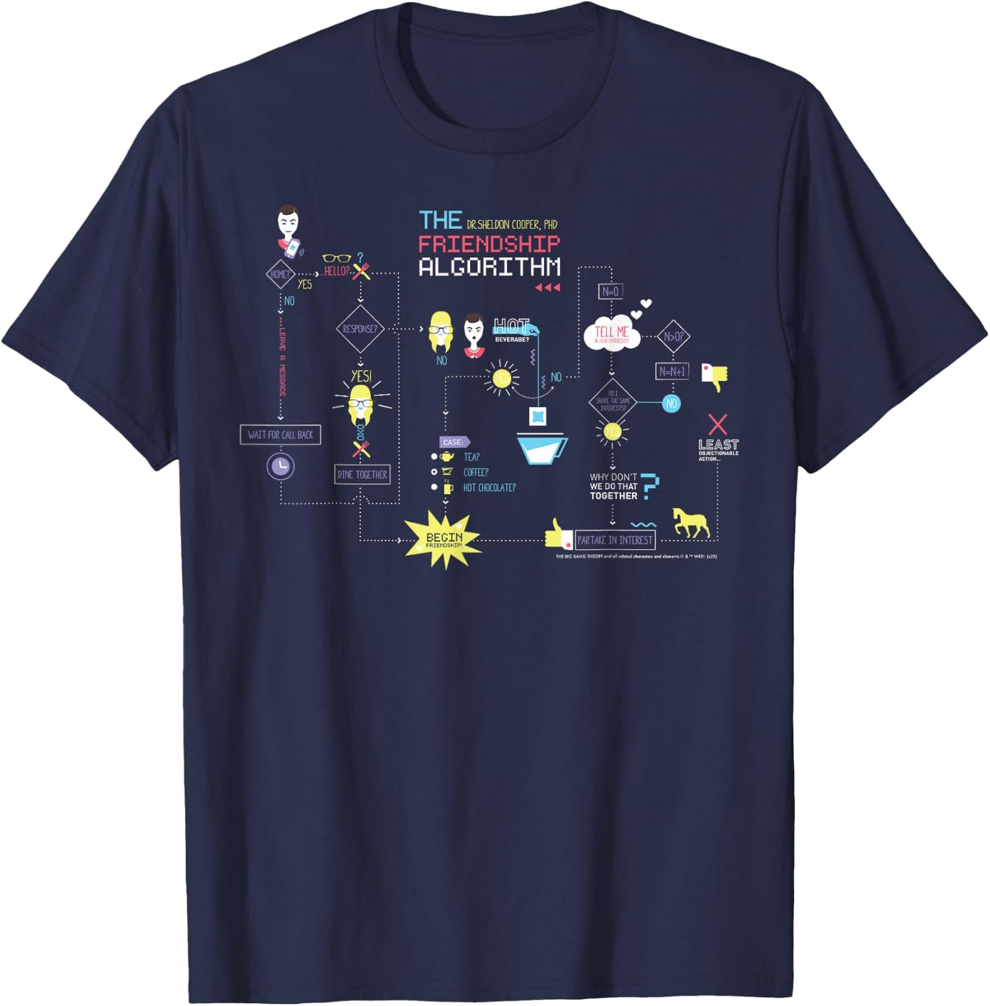 The Big Bang Theory Sheldon's Friendship Algorithm T-Shirt - T-Shirt | Navy