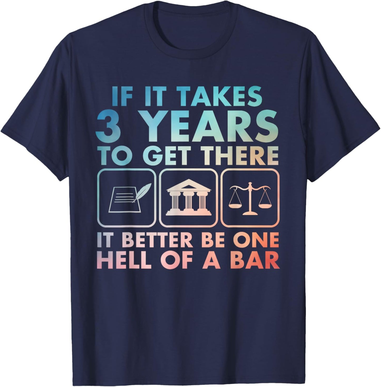 Law Student Art Women Lawyer Law School Bar Exam T-Shirt - T-Shirt | Navy
