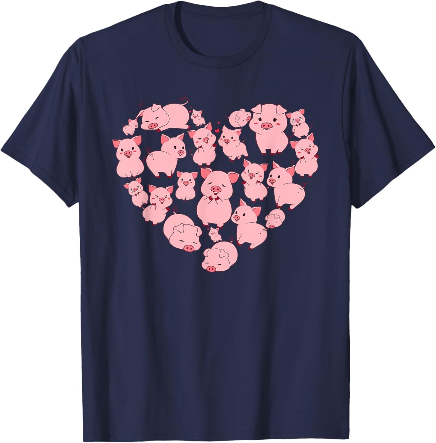 Cool Pig Art Girls Unique Pig Animal Pig Lover T-Shirt - T-Shirt | Navy