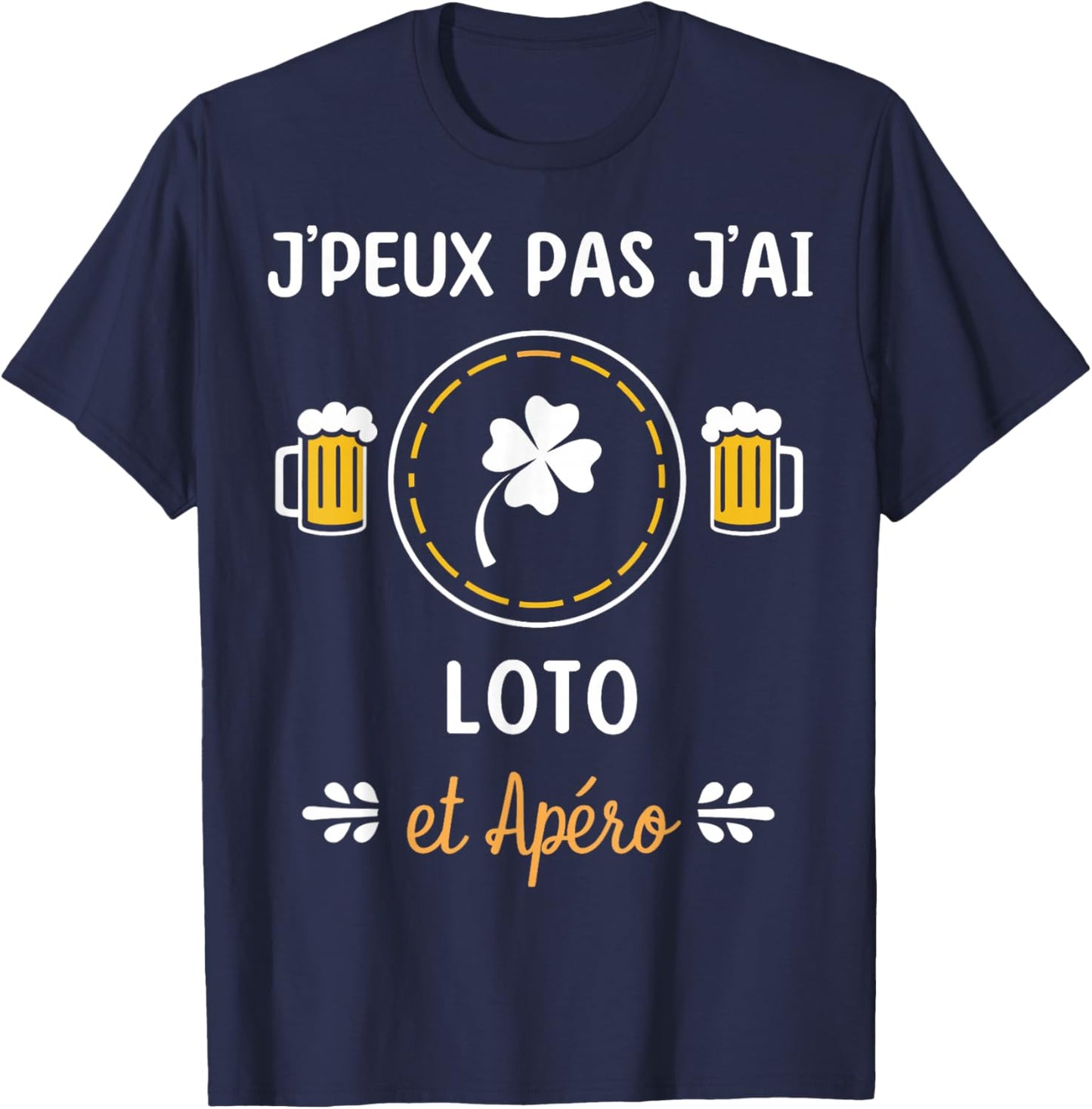 Je peux pas j'ai lotto , Black, S T-Shirt - T-Shirt | Navy