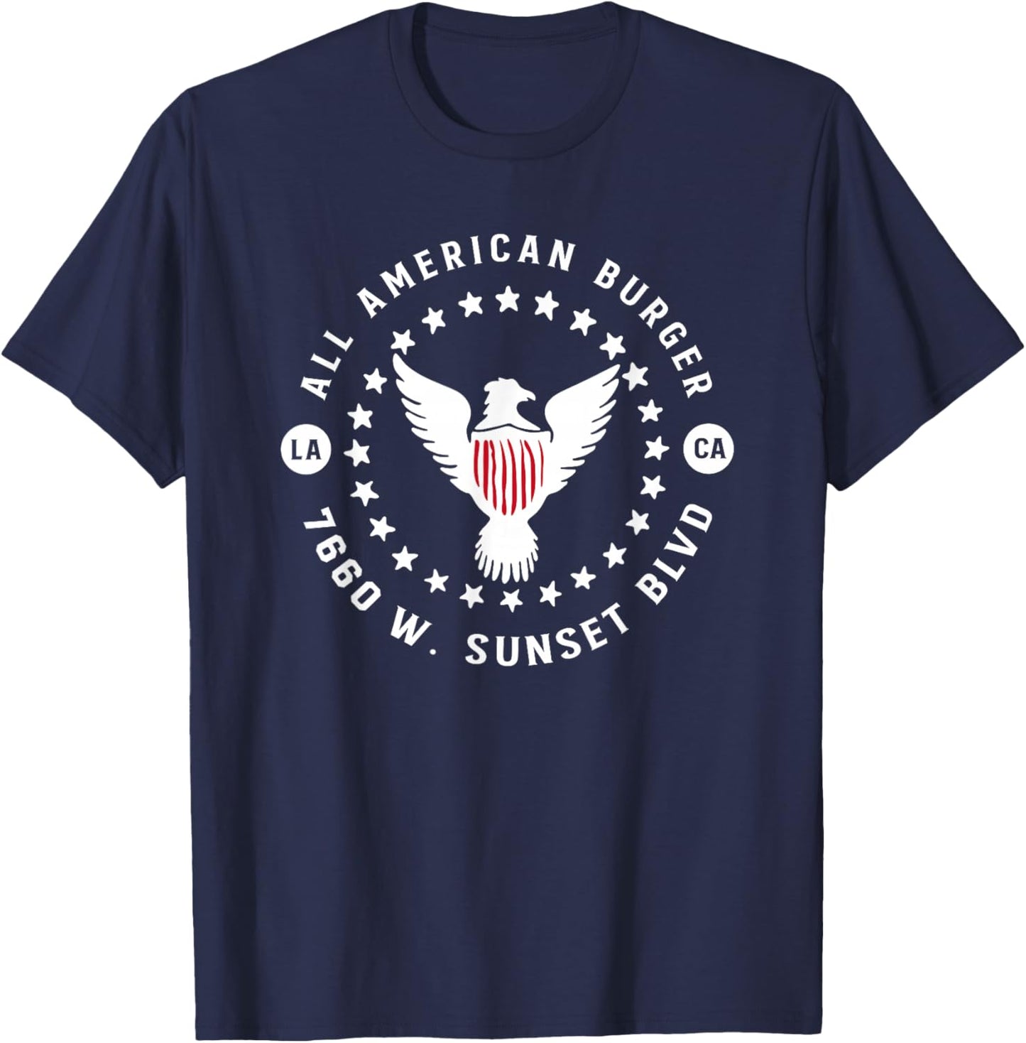 All American Burger Los Angeles, CA Vintage Restaurant T-Shirt - T-Shirt | Navy