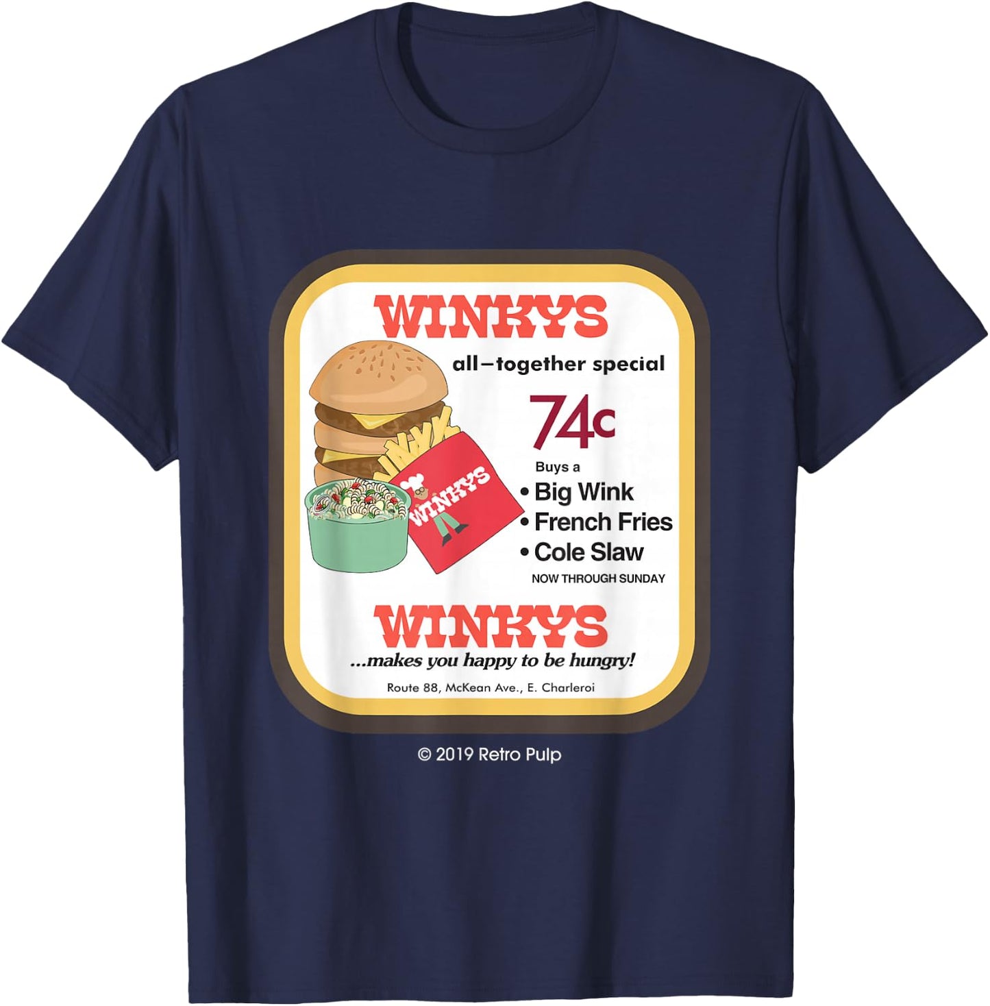 Winky's Hamburgers Winkys Pittsburgh Restaurant T Shir T-Shirt - T-Shirt | Navy