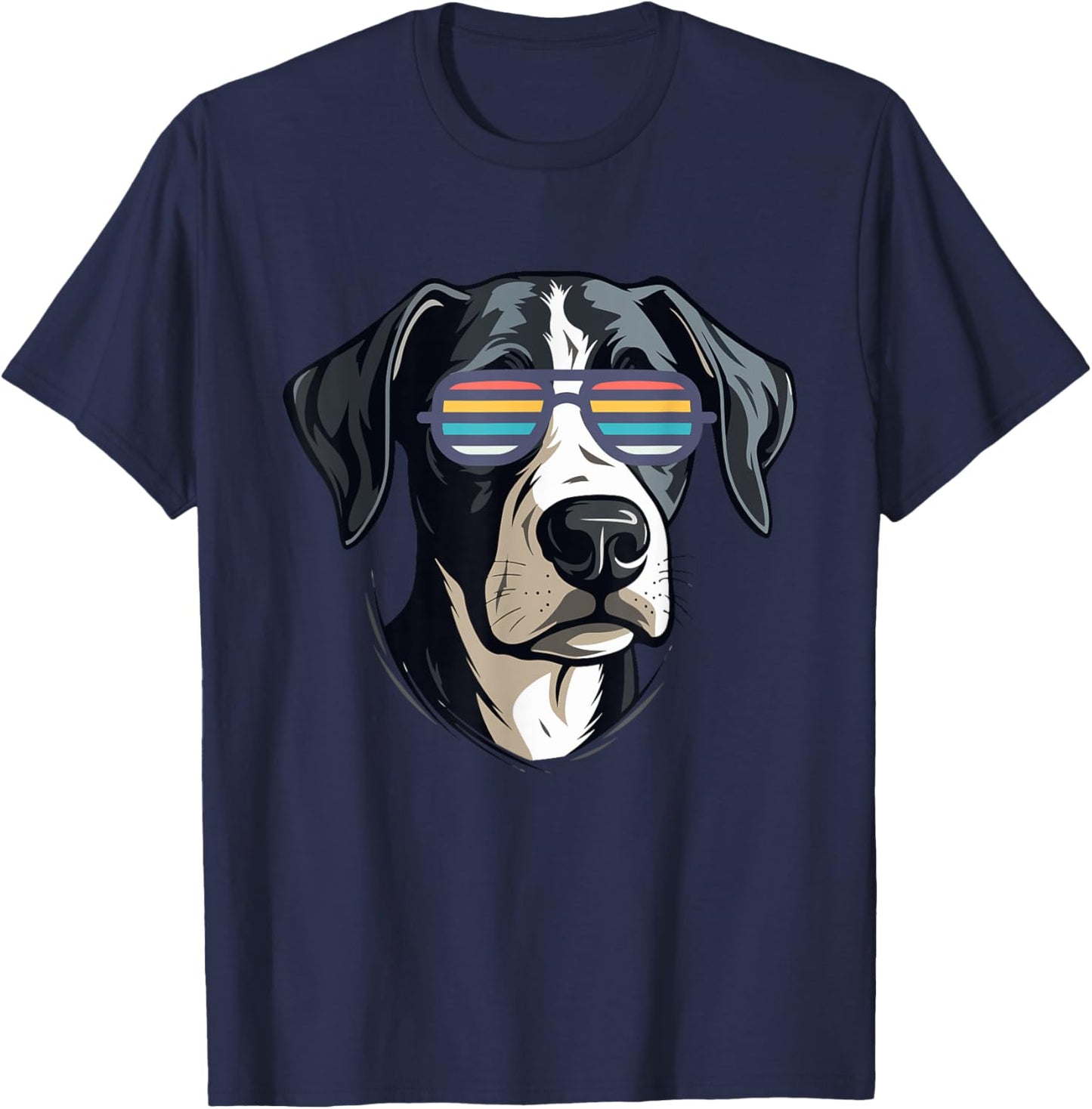 Gifts for Dog Lovers Graphic Cool Dog with Sunglasses Women Kids T-Shirt - T-Shirt | Navy