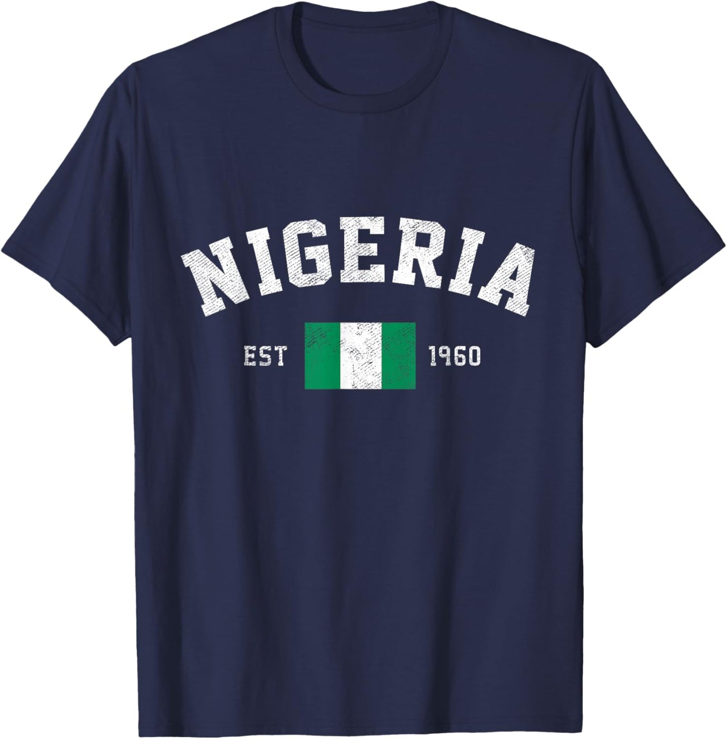 Nigeria Est. 1960 Nigerian Flag Independence Day T-Shirt - T-Shirt | Navy