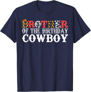 Brother 1st First Birthday Kids Cowboy Western Rodeo Party T-Shirt - T-Shirt | Navy