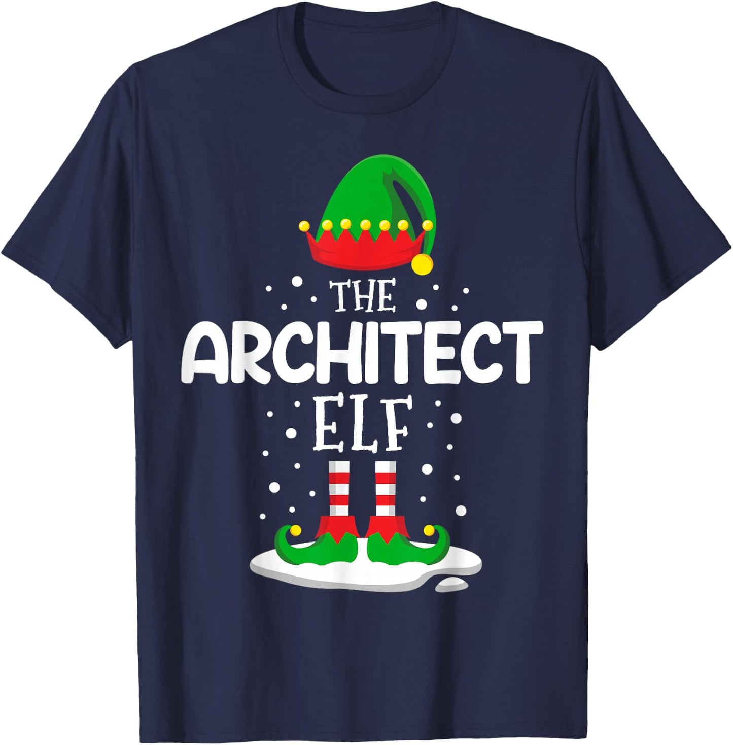 The Architect Elf Christmas Family Matching Outfit Xmas T-Shirt - T-Shirt | Navy