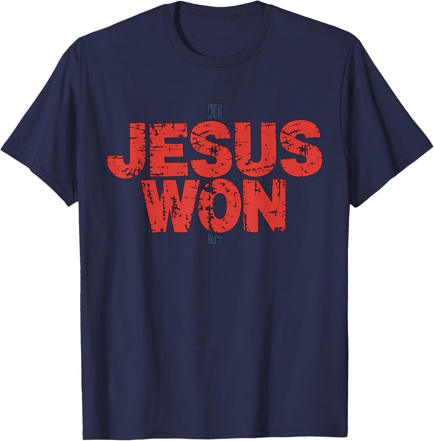 Jesus Won Christian Religious Faith T-Shirt - T-Shirt | Navy