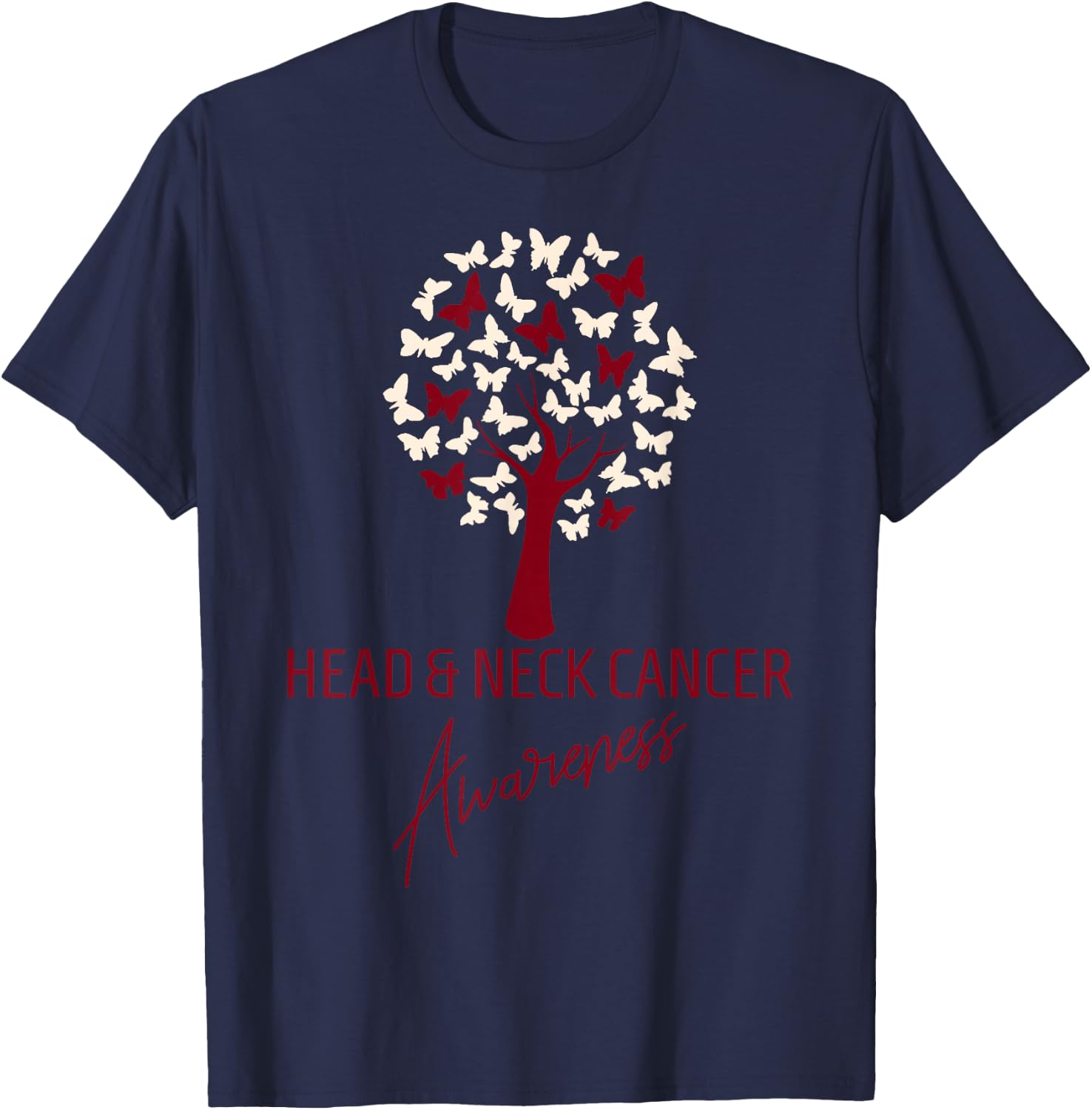 Oral Head Neck Cancer Awareness T-Shirt - T-Shirt | Navy