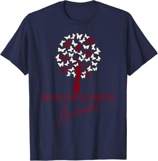 Oral Head Neck Cancer Awareness T-Shirt - T-Shirt | Navy