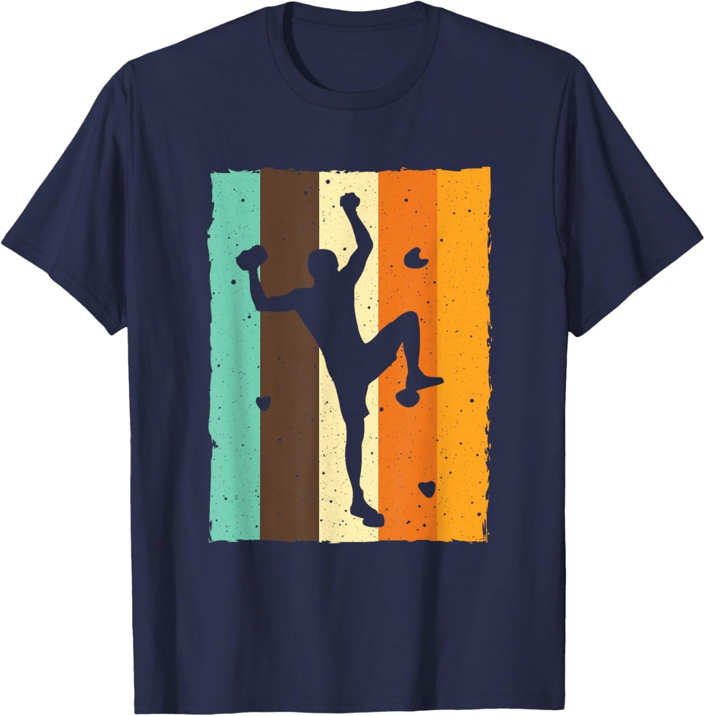 Vintage Bouldering Design Women Kids Rock Climbing T-Shirt - T-Shirt | Navy