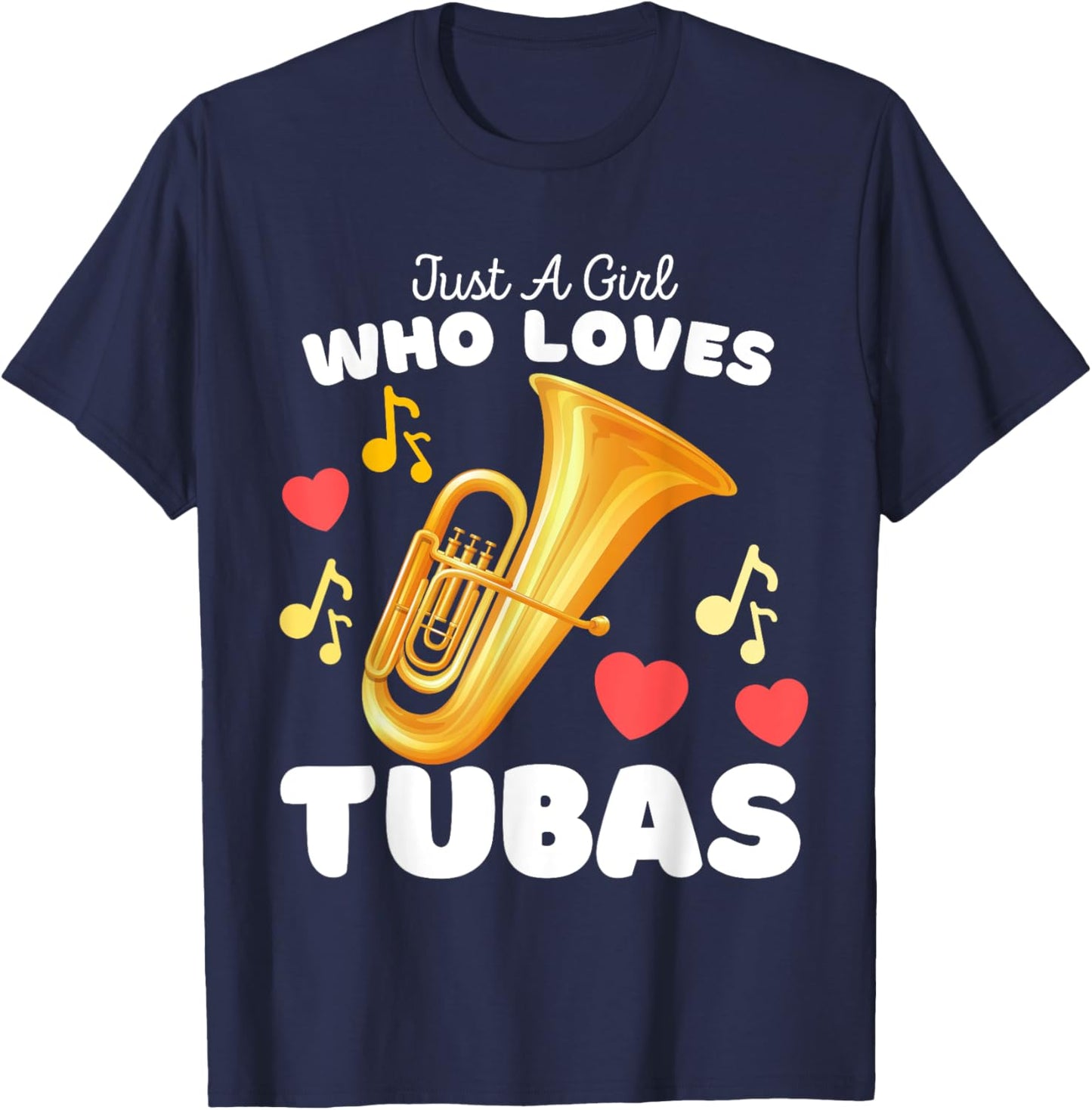 Just A Girl Who Loves Tubas - Cute Girls Tuba T-Shirt - T-Shirt | Navy