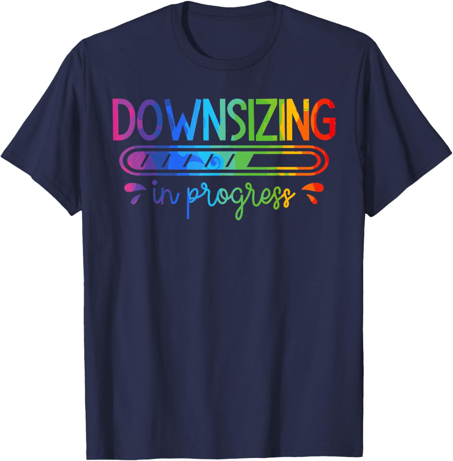 Downsizing In Progress T-Shirt - T-Shirt | Navy