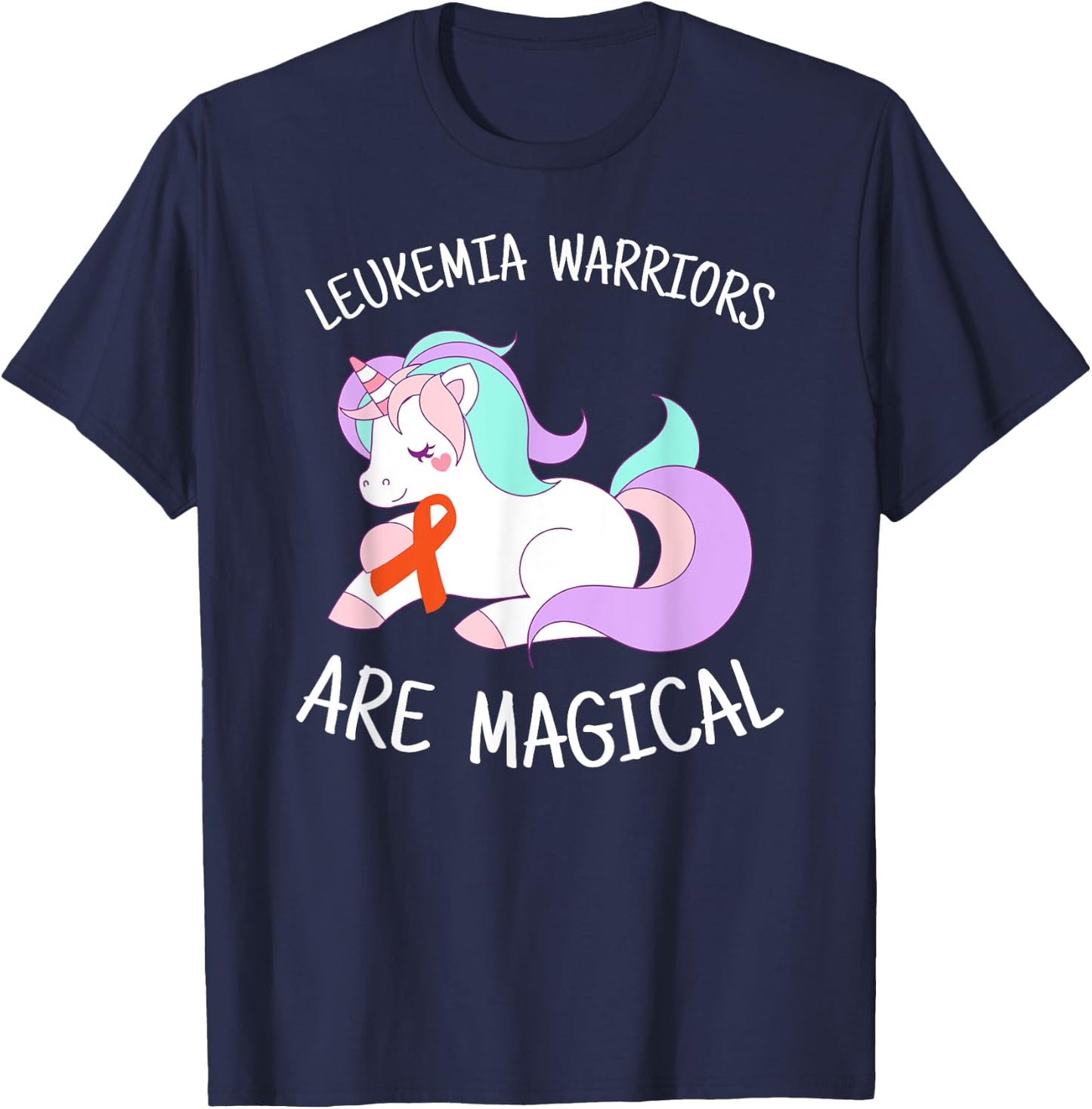 Unicorn Leukemia Awareness Gift, Leukemia Warrior T-Shirt - T-Shirt | Navy