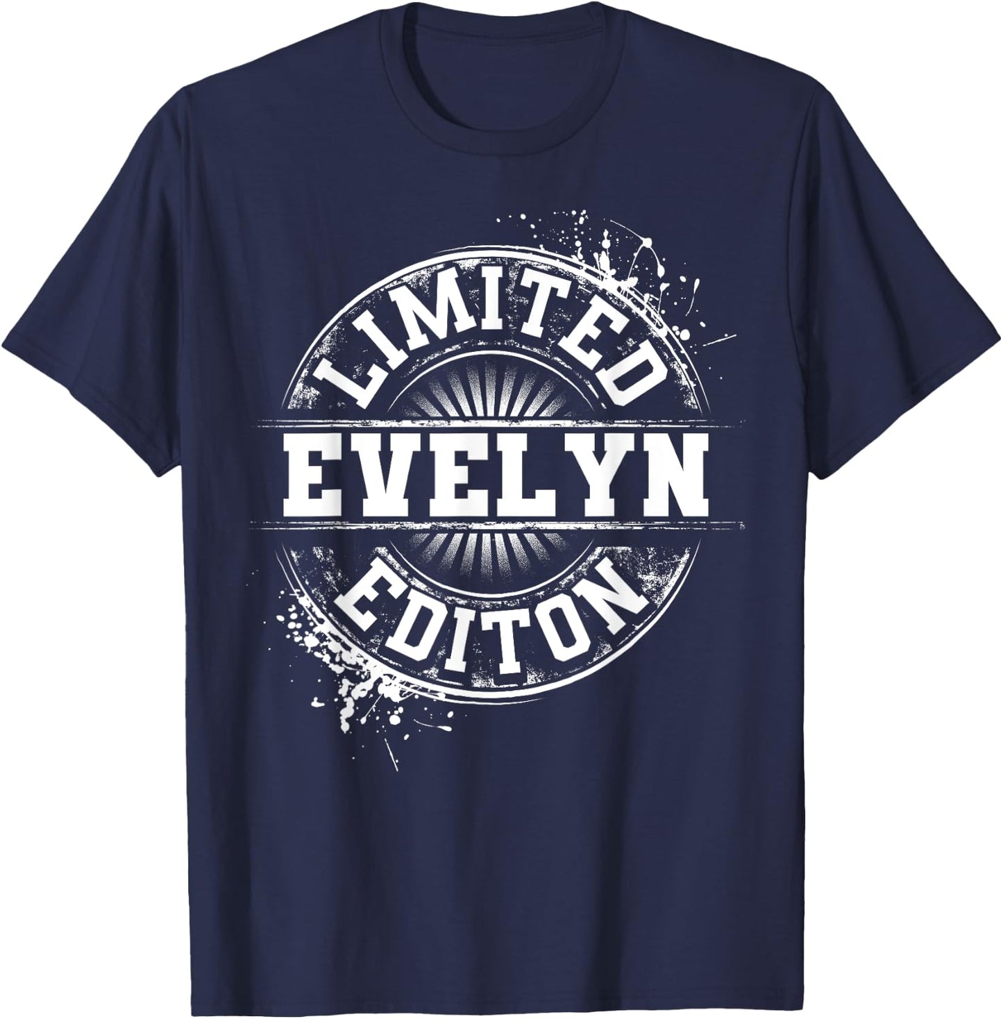EVELYN Limited Edition Funny Personalized Name Gift T-Shirt - T-Shirt | Navy