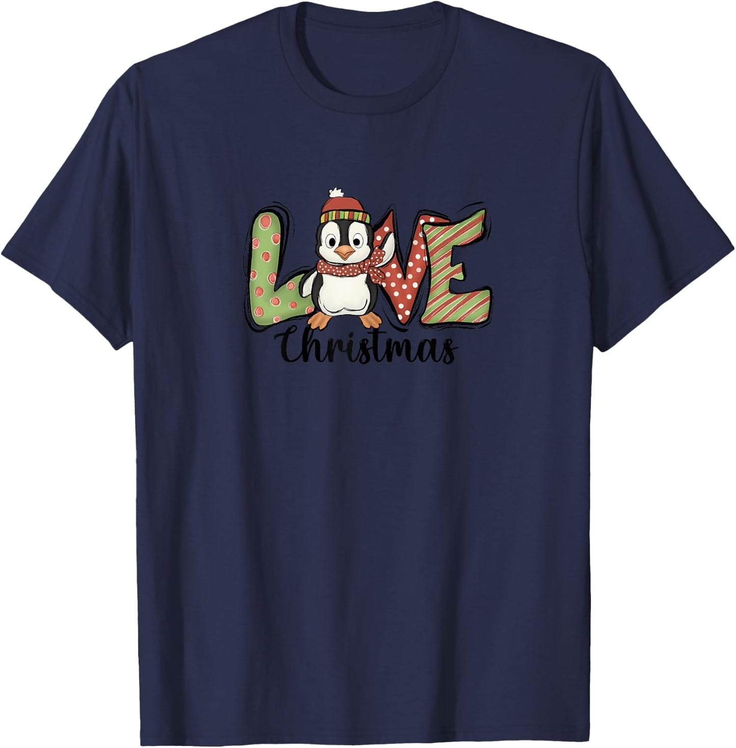 Christmas Penguin LOVE Xmas for Kids, Women, Penguin Lovers T-Shirt - T-Shirt | Navy
