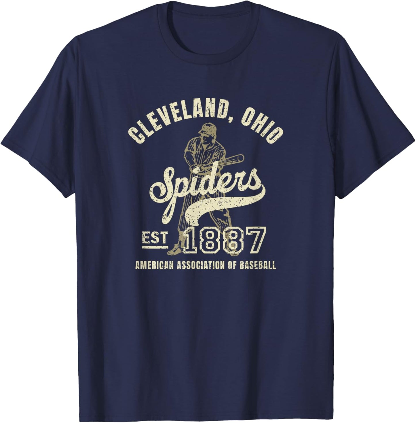 Vintage Cleveland Ohio Spiders Baseball T-Shirt - T-Shirt | Navy