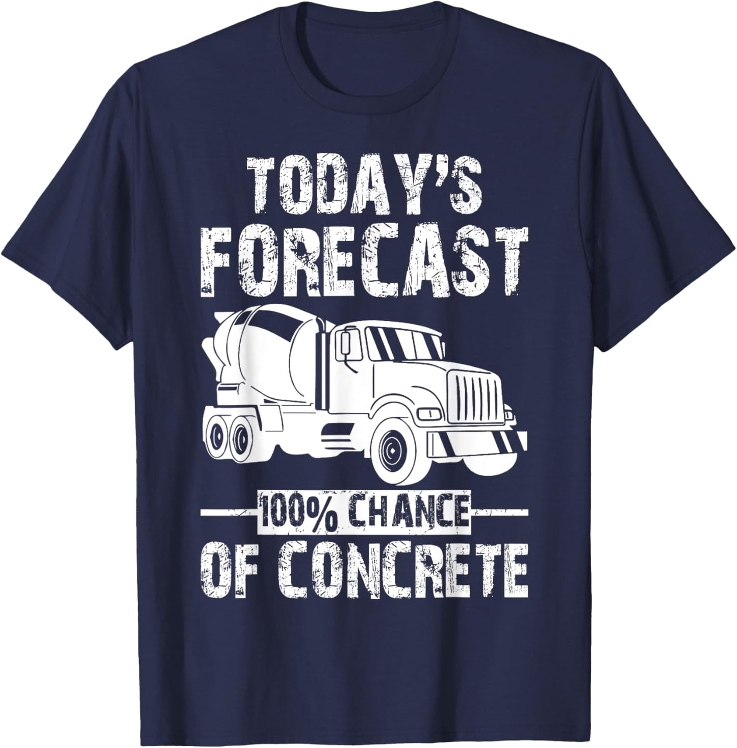 Retro Funny Concrete Worker Gift Construction Worker Gag T-Shirt - T-Shirt | Navy