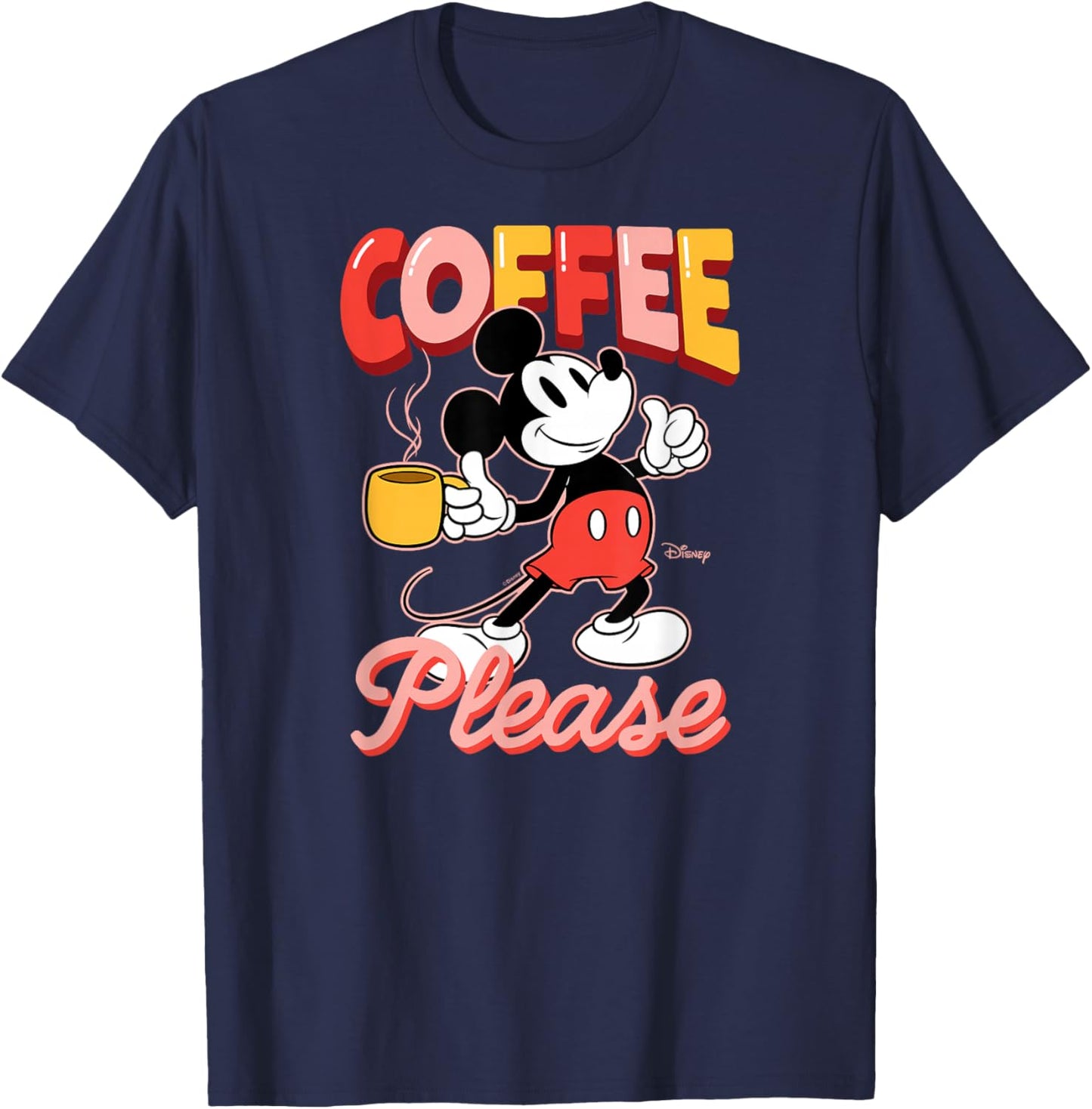 Disney - Mickey Coffee Please T-Shirt - T-Shirt | Navy
