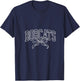 Coquette Bow Bobcats Back to School Team Spirit V-Neck T-Shirt - T-Shirt | Navy