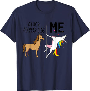 Other Unicorn 40 Year Olds Birthday And Me Gift T-Shirt - T-Shirt | Navy