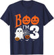 Kids Boo I'm 3 Yr Old 3rd Birthday Halloween Girl Boy Costume T-Shirt - T-Shirt | Navy