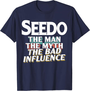 Seedo Gift the Man Myth Bad Influence Grandpa T-Shirt - T-Shirt | Navy